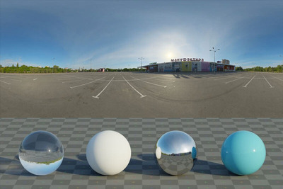 大型空旷停车场日落HDRI贴图（HDR）