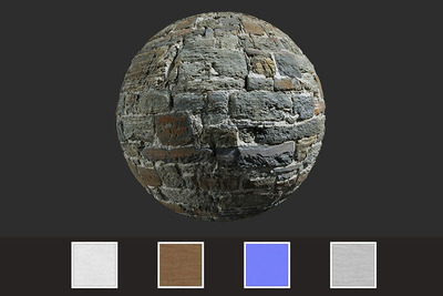 多变化的城堡城墙墙面材质下载（JPG）