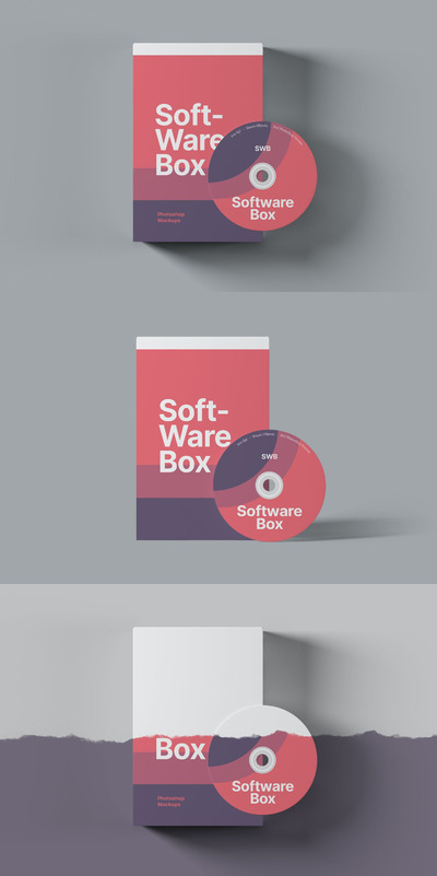 软件盒包装模型样机（PSD）