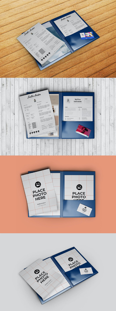 文件夹和纸张模型样机（PSD）