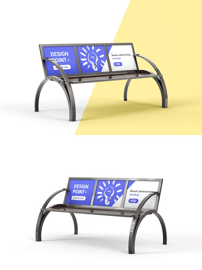 长凳广告实物模型样机（PSD）