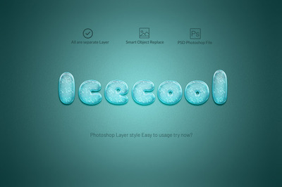 酷炫可爱的ice文本样式[PSD]