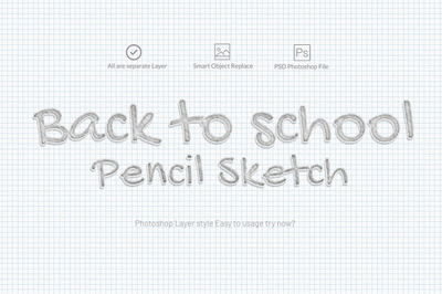 铅笔素描文字效果样式[PSD]
