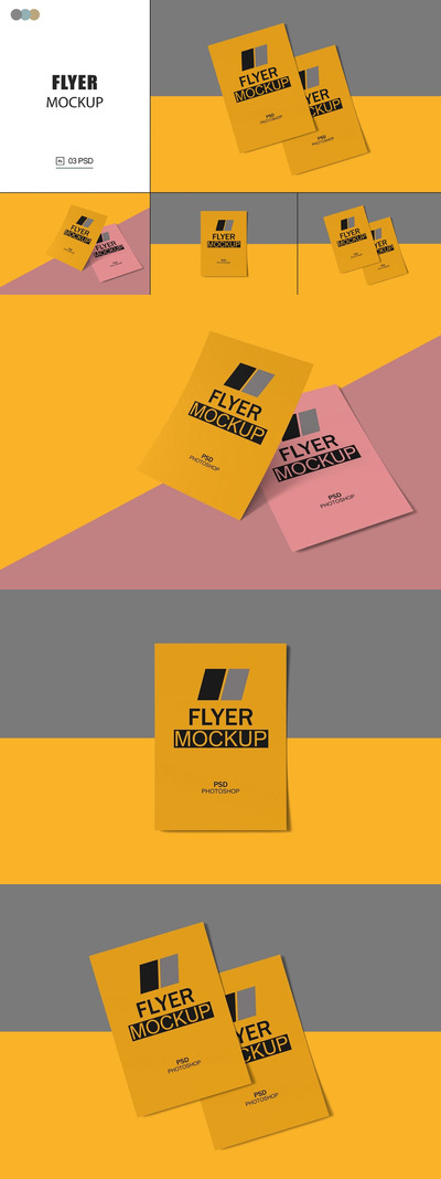 好用的宣传单海报设计VI样机展示模型mockups