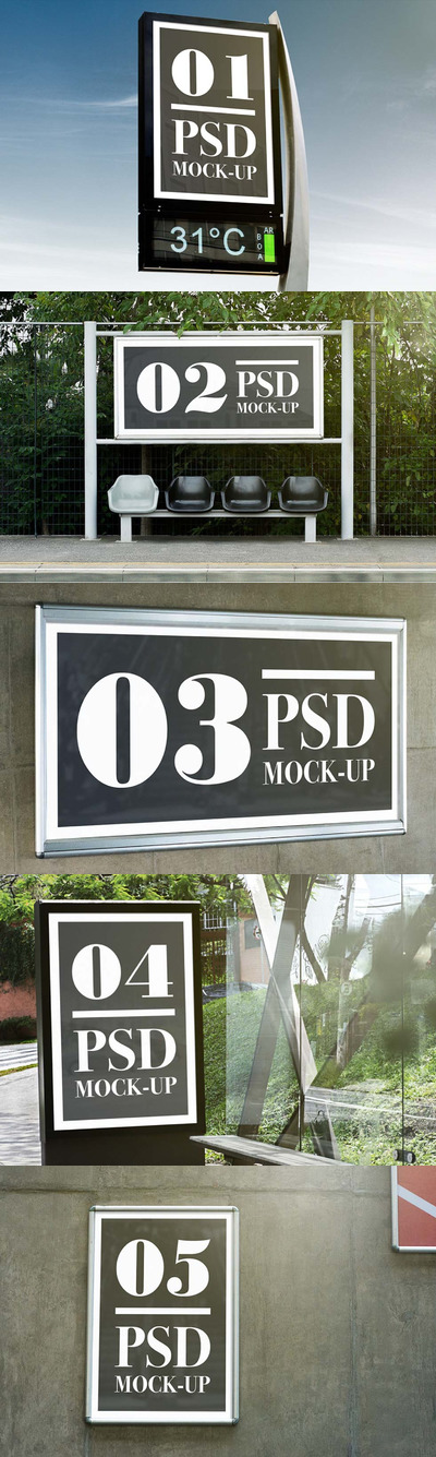 一套户外广告产品样机[PSD]