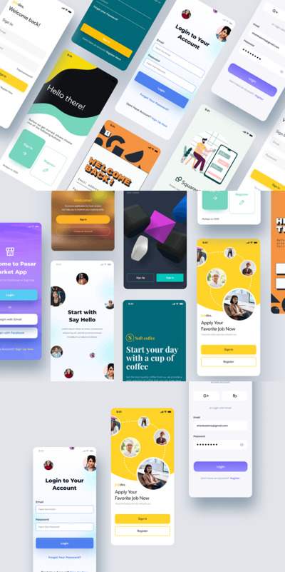 登录或注册-移动应用程序APP UI模板（FIG）