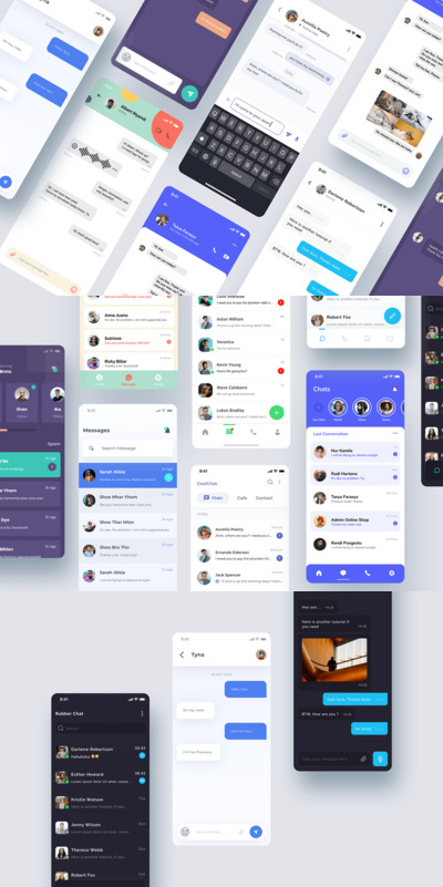 聊天信息屏幕-APP UI模板（FIG）