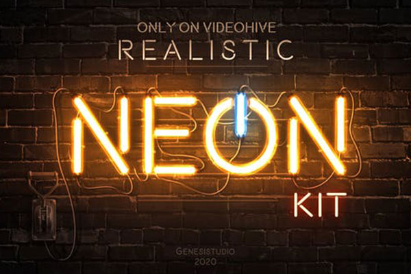 霓虹灯Logo&标题展示AE视频套件