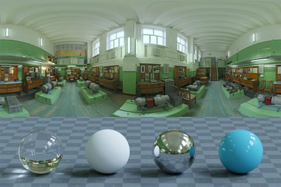 老式工厂室内光线效果的HDRI贴图（HDR）