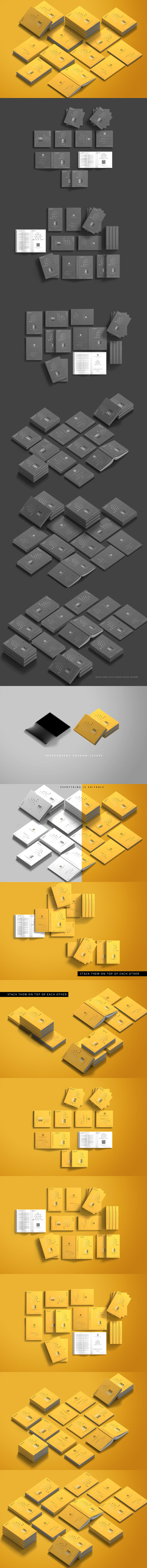 图书/精装书样机摆放场景生成器[1GB,PSD]