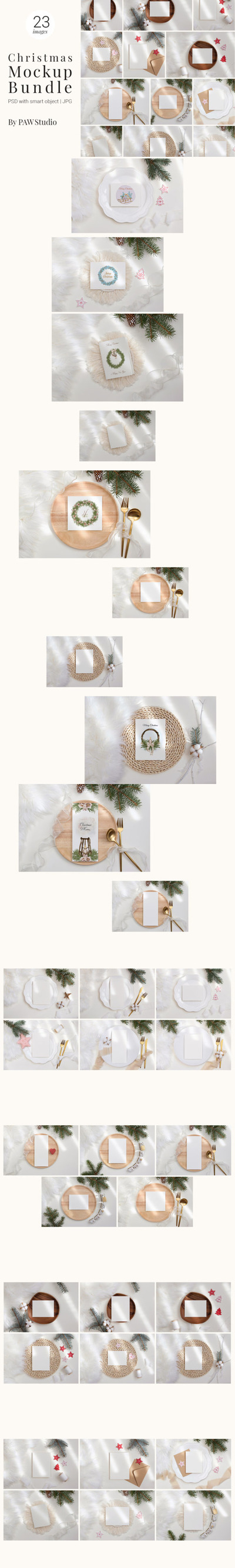 圣诞贺卡展示样机套装[1.63GB,PSD]