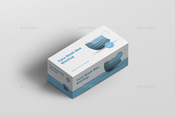 医用口罩盒包装设计样机模板