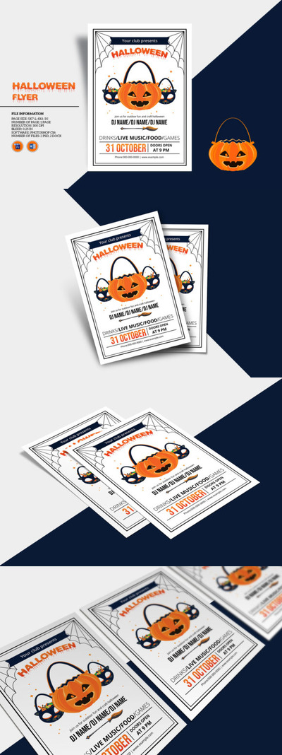 万圣节派对活动邀请传单模板