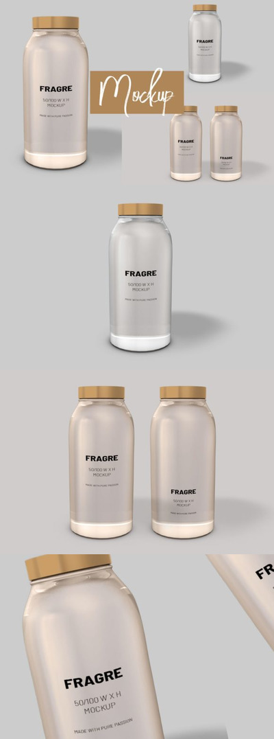 Logo&标签设计3D瓶子样机模板