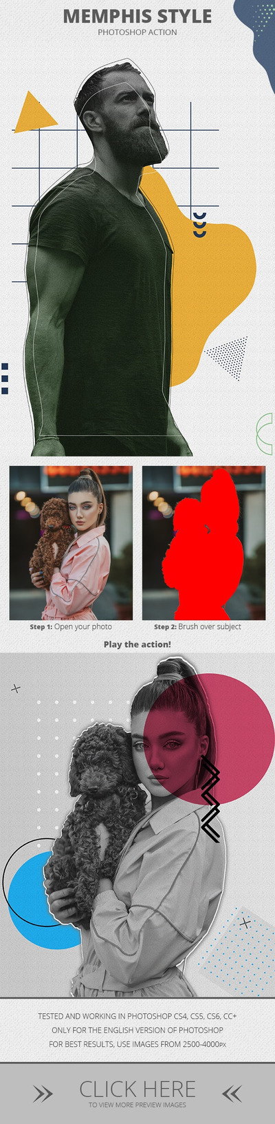 抽象孟菲斯风格ps动作下载