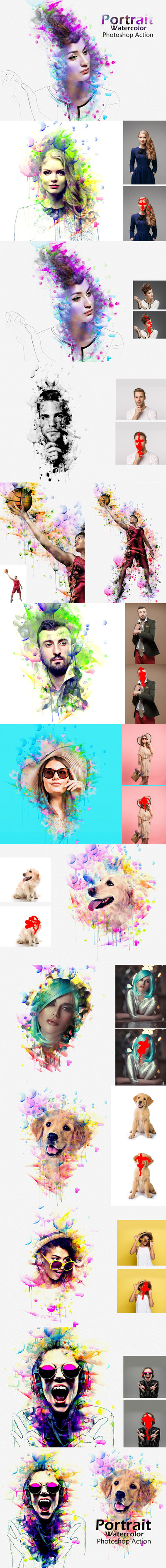 人像修饰水彩Photoshop动作下载