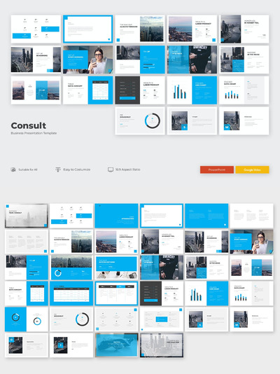 时尚高端专业商业商务大数据powerpoint幻灯片演示模板（pptx）