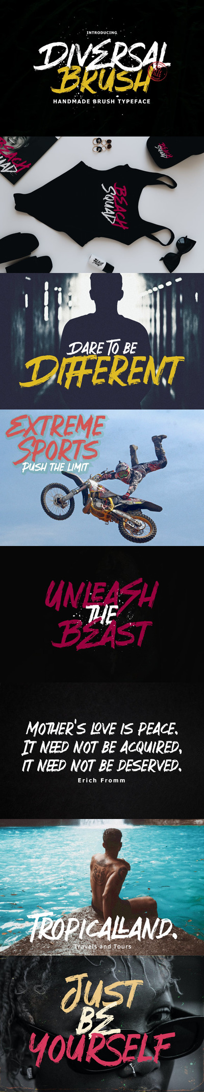 时尚高端震撼的手绘手写中国风毛笔字水墨字体-Diversal Brush