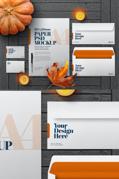 万圣节秋季文具模型样机（PSD）