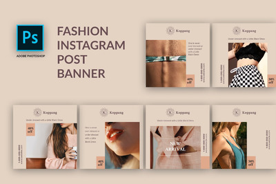 时尚高端优雅配色的Instagram社交媒体banner海报设计模板