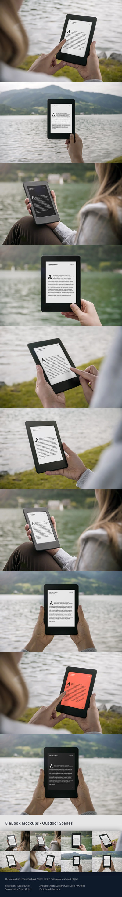 kindle墨水瓶电子书阅读器样机（PSD）