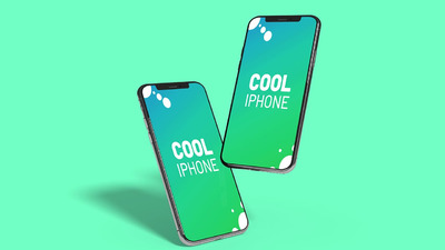 时尚的浮动iPhone样机（PSD）