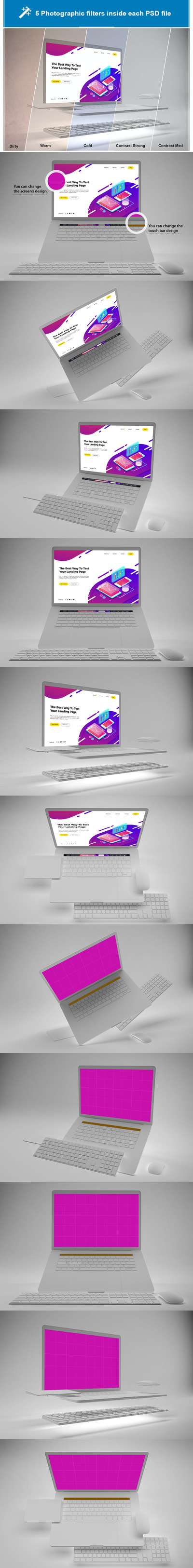 干净的 Macbook Pro 样机（PSD）