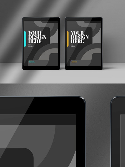 正面深色平板电脑样机（PSD）