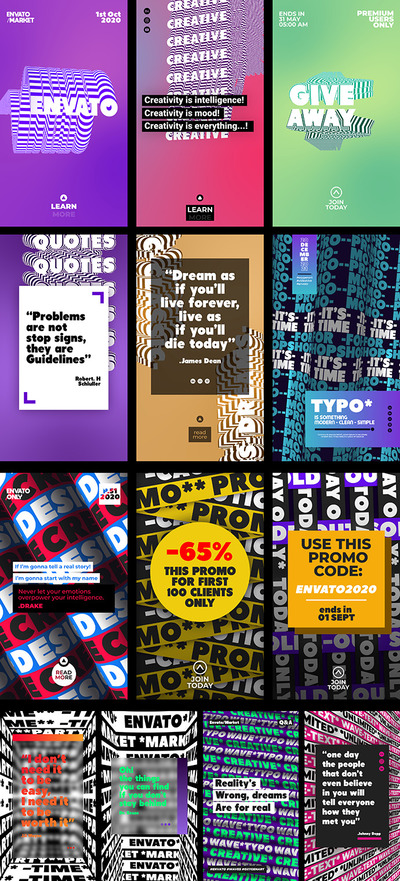 13个创意版式设计Instagram故事视频AE模板