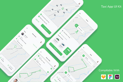 打车软件 App UI Kit（FIG,SKETCH,XD）