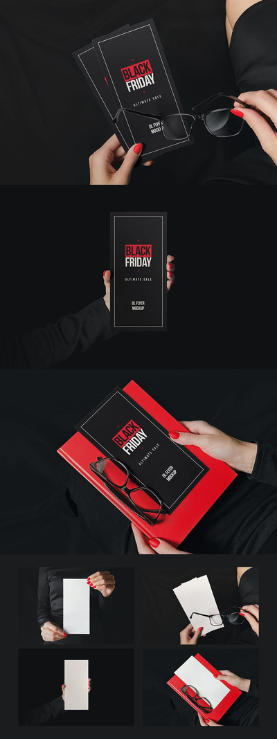 手持DL传单适合黑5场景的样机（PSD）