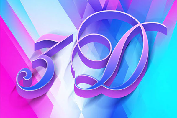 渐变彩色3D文字效果图层样式素材