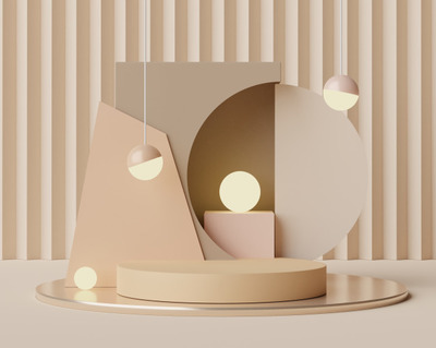 极简3D空展台几何场景[JPG]