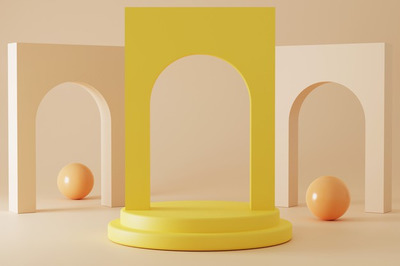 极简3D展台几何模型[JPG]