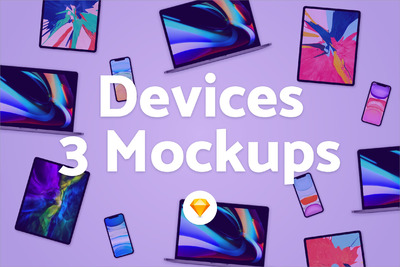 MacBookPro，iPad Pro，iPhone Pro-sketch模型样机（SKETCH）