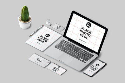 笔记本电脑场景模型样机（PSD）