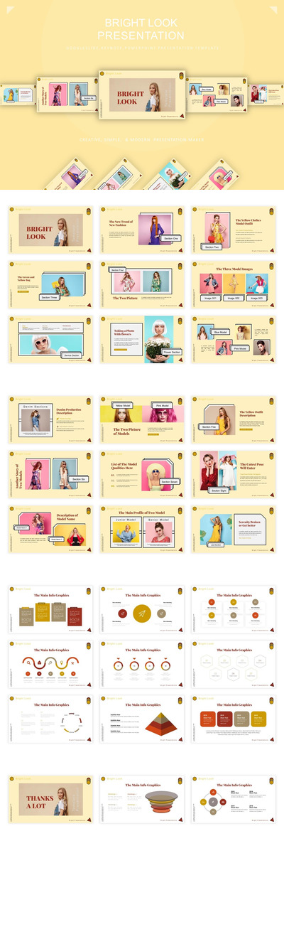 清新时尚简约风格的powerpoint幻灯片演示模板（pptx&key）