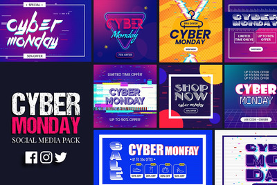 时尚绚丽双11风格促销海报banner设计模板集合-PSD