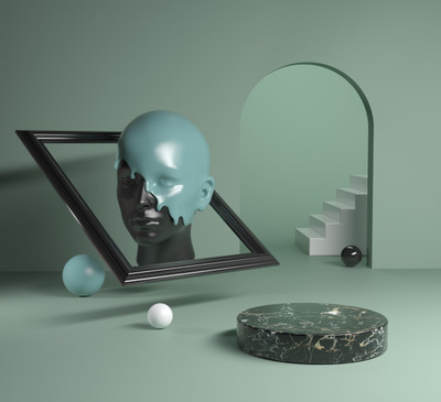 3D酷炫大理石展台场景[JPG]