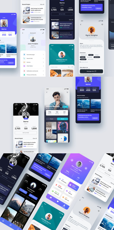 用户配置文件APP UI模板（FIG）