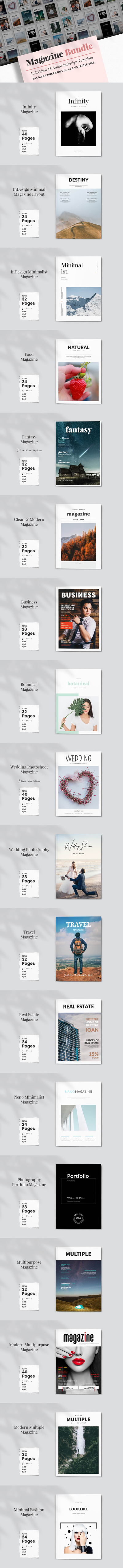 18款不同主题的杂志画册设计素材包