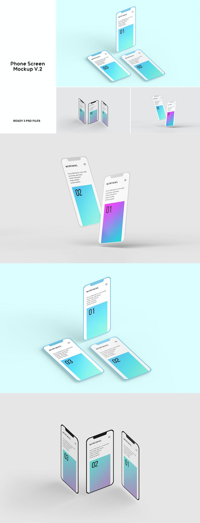 清新时尚的iPhone手机APP UI样机展示模型mockups