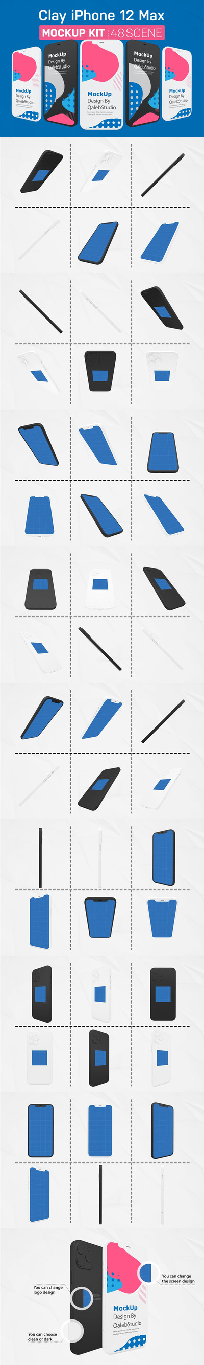 iPhone 12手机APP UI样机展示模型mockups