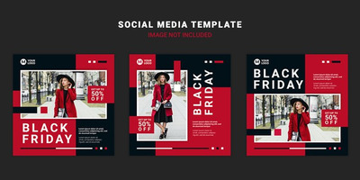 创意黑五社交媒体发布模板[PSD]