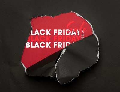 黑五撕裂纸张文本模板[PSD]