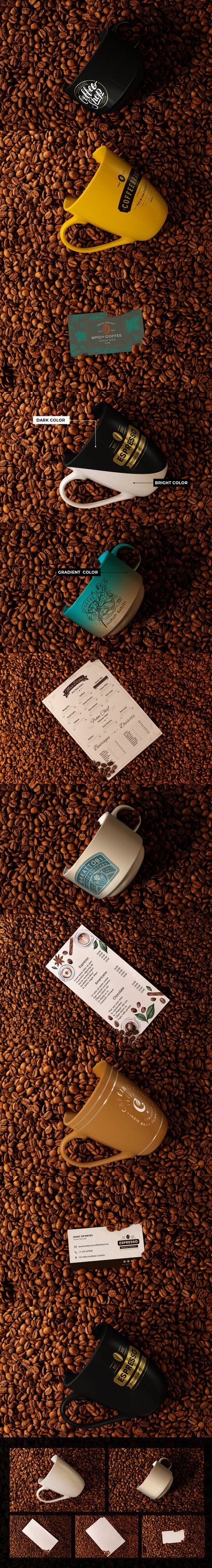 咖啡品牌设计展示马克杯样机（PSD）