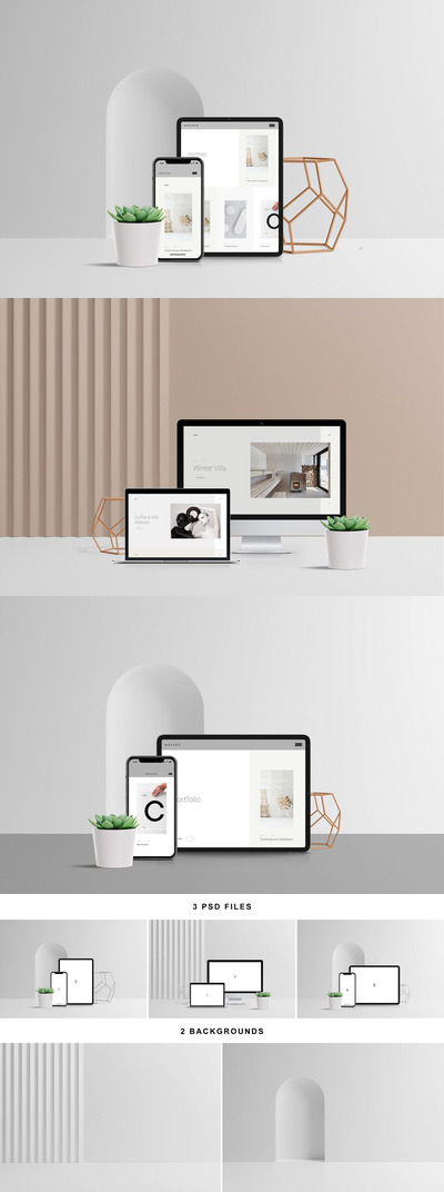 响应式网页展示设备样机（PSD）