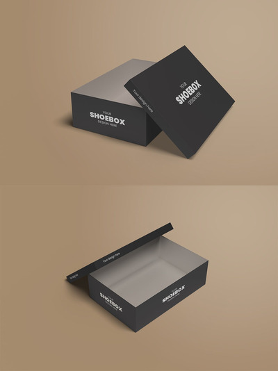 高端品牌鞋盒设计样机（PSD）