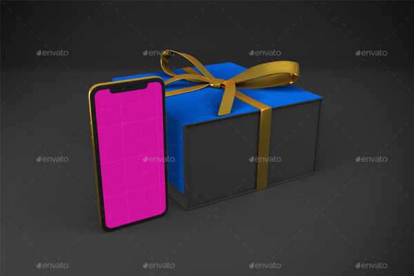 黑金高端风格礼品盒&iPhone手机样机模板[1.44GB,PSD]