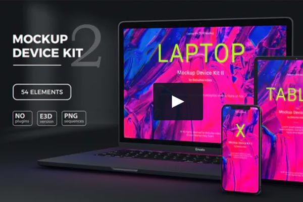 【钜献】超级AE动态手机设备样机响应式网页或产品展示模板[AEP,4.35GB]